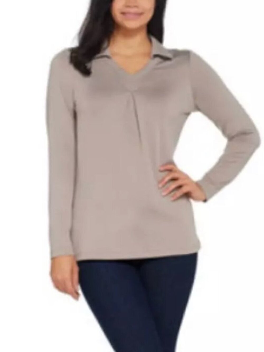 Denim & Co. Heavenly Jersey Long- Sleeve Top